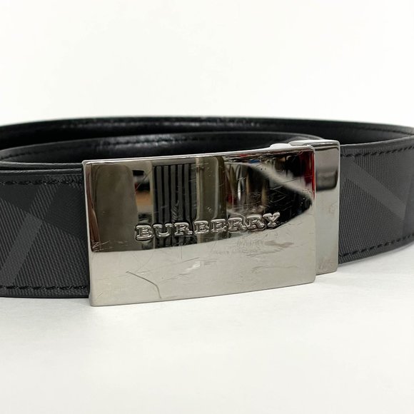 Burberry Black Belt with Silver Buckle - Picture 3 of 9